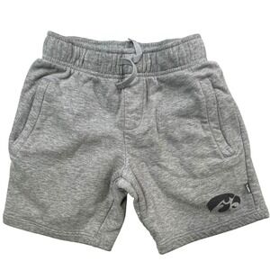 Kids Gray Sweat Shorts Medium 7-8 Embossed‎  Athletic Iowa Hawkeyes J4